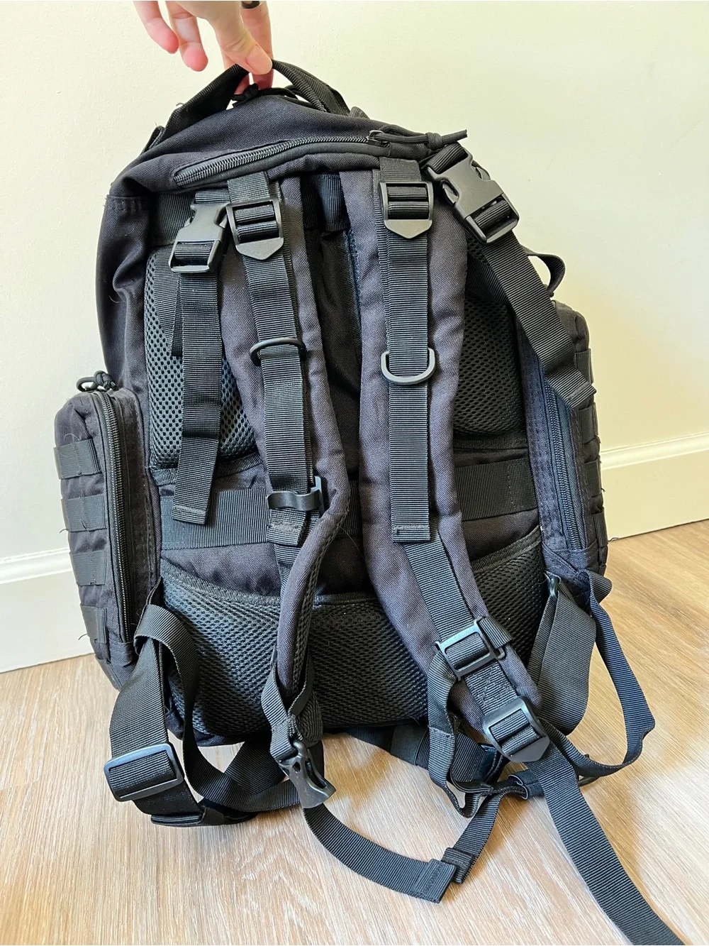 DBTAC Tactical Diaper Bag Backpack Black MOLLE Large Baby Bag GUC